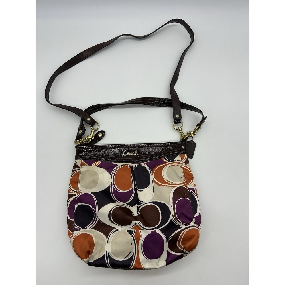 COACH Ashley Hand Drawn Scarf Print Hippie Shoulder Bag Crossbody F20016 Multi